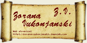 Zorana Vukonjanski vizit kartica